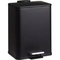 Excellent houseware Prullenbak/pedaalemmer - zwart - metaal - 20 liter - 33 x 21 x 44 cm - keuken
