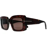 Tom Ford Brigitta FT1188 52E glanzend donker havana lichtbruin zonnebril