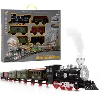 Springos Stoomtrein Speelgoed - - Locomotief met geluidseffecten - 5 wagons - 43 delen - CE veilig