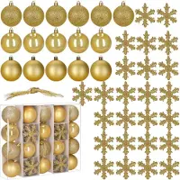Springos Kerstballen | 40 Stuks | 5/6/7 cm | Goud