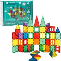 Springos Magnetisch speelgoed - Speelgoed Kasteel - 100 Stuks - Montessori speelgoed - Speelgoed kinderen