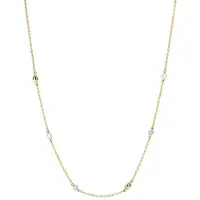 Ti sento Dames Ketting - 925 zilver - Zirkonia met geel verguld - Maat 42 - 34097ZY