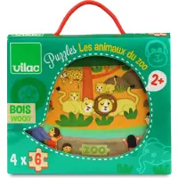 Vilac houten puzzel dierentuin - educatief speelgoed in houten doos.