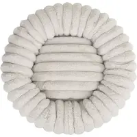 District 70 RIBBA – Luxe Ronde Kattenmand van Ribfluweel & Pluche – Greige – 45 x 45 x 15 cm