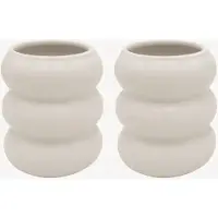 ZOHA Wave Bubble Z-119 – Keramiek Mok – 400 ml – Set van 2 – Mat Beige – Handgemaakt – Koffie bekers