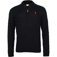 U.S. POLO ASSN. Regular Fit Trui ritssluitingzwart, Effen