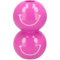 SMILEY Kandelaar dubbel 7x7x12cm Roze donker/licht