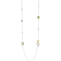 Ti sento Dames Ketting - 925 zilver - Zirkonia met geel verguld - Maat 80 - 34061ZY