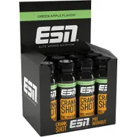 ESN Crank Shot – 12 x 95 ml – Green Apple – Pre-Workout Shot met L-Citrulline, Arginine en Cafeïne – Directe energie en focus voor training