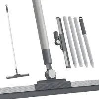 Somstyle Vloertrekker met Steel - Vloerwisser Verstelbaar 74-136 CM - Douche Trekker - Wit / Grijs
