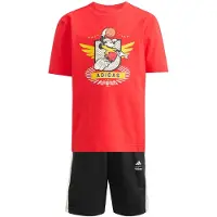 Adidas Trainingspak 'Disney Micky Maus' donkergeel / rood / zwart / offwhite