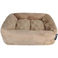 District 70 MOSA – Zachte Kattenmand met Blokjesstructuur – Taupe – 46 x 46 x 12 cm