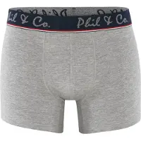 Phil&Co. Boxershorts 'Retro' donkerblauw / grijs