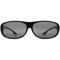 Montana Rechthoek Unisex Glimmend Zwart Rook Gepolariseerd FO2 Fit Over Bril Zonnebril
