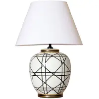 PR Home Tafellamp New York, wit / opaal, Woon-/ Eetkamer, Textiel / Stof / Zijde, Tafellamp