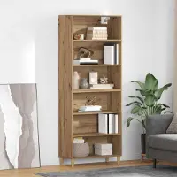 vidaXL Highboard Artisan Eiken 69,5 x 32,5 x 180 cm Bewerkt hout