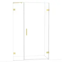 Maxaro Diamond Douchedeur | 125 cm Lichtgoud Helder glas Draaideur