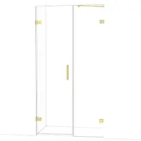 Maxaro Diamond Douchedeur | 105 cm Lichtgoud Helder glas Draaideur