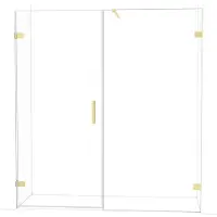 Maxaro Diamond Douchedeur | 185 cm Lichtgoud Helder glas Draaideur