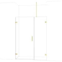 Maxaro Diamond Douchedeur | 145 cm Lichtgoud Helder glas Draaideur
