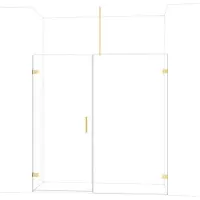 Maxaro Diamond Douchedeur | 195 cm Lichtgoud Helder glas Draaideur