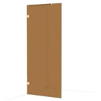 Maxaro Diamond Inloopdouche 90 cm Breed | 200 cm Hoog Veiligheidsglas | Lichtgoud Bronsglas Vaste Wand Douchewand Brons Glas, Bronzen Douchewand