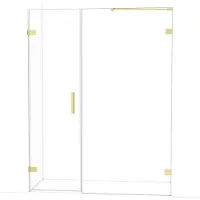 Maxaro Diamond Douchedeur | 155 cm Lichtgoud Helder glas Draaideur