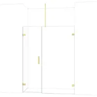 Maxaro Diamond Douchedeur | 155 cm Lichtgoud Helder glas Draaideur