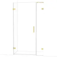 Maxaro Diamond Douchedeur | 115 cm Lichtgoud Helder glas Draaideur