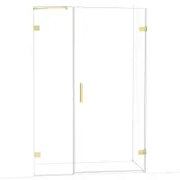 Maxaro Diamond Douchedeur | 135 cm Lichtgoud Helder glas Draaideur