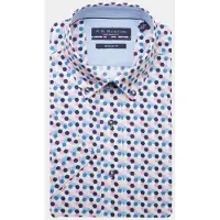 Bos Bright Blue R.b. boston casual hemd korte mouw regular fit 416670/401
