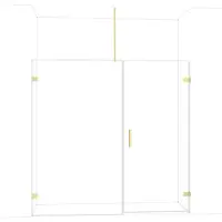 Maxaro Diamond Douchedeur | 205 cm Lichtgoud Helder glas Draaideur