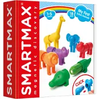 Smart Max My First Safari Animals - Magnetische Safaridieren - 18-Delige Bouwset met Zachte Elementen - Educatief Speelgoed voor Peuters - Vanaf 1 Jaar
