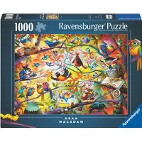 Ravensburger - Drukke Vogeltjes - 1000 Stukjes Legpuzzel - Vogels met Attitude - Heldere Kleurrijke Vogels