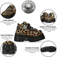 New rock M-106-C192 Leopard Bruine Leren Gothic Enkellaarsjes