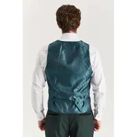 Paul Andrew Heren Groen Pak Vest Prince of Wales Formeel Vest