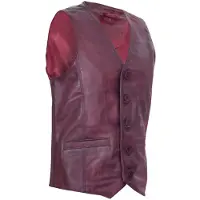 Infinity Leather Bruinen lederen vest formeel traditioneel giletvest