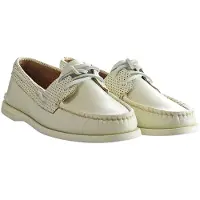 Sperry A/0 2-Eye Pin Perf herenschoenen wit