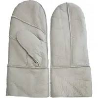 Infinity Leather Dames Grijze Echte Echte Schapenvacht Leren Wanten Warme Handschoenen