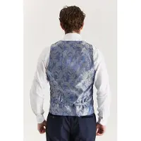 Paul Andrew Heren marineblauw kostuumvest Prince of Wales formeel vest