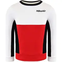 Nike Air Lange Mouw Pullover Stretch Taille Zwart Rood Kids Trainingspak DC8639 010