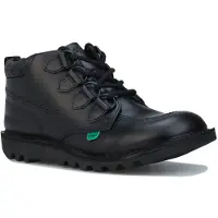 Kickers Kick Mid Quilt leren damesschoen in zwart