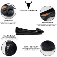 Windsor Smith Zwarte Leren Platte Schoenen Met Strik - Bunny