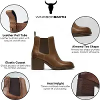 Windsor Smith Dames Tan Classic Leren Platform Enkel Chelsea Laarzen - Varsity