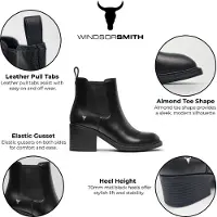 Windsor Smith Dames Zwarte Klassieke Leren Platform Enkel Chelsea Laarzen - Varsity