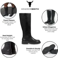Windsor Smith Windsorsmith Dames Zwarte Fuax Leren Kniehoge Laarzen - Zegen