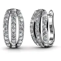 MYC Paris Elegante oorbellen - Zilver en kristal