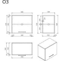 Wasophoogte Keukenkast – module o3 – pure wit