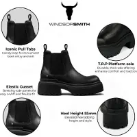 Windsor Smith Zwarte Chunky Leren Chelsea Boots - Dopamine