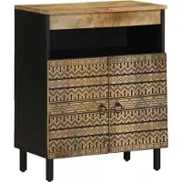vidaXL Dressoir 60x33,5x75 cm massief ruw mangohout